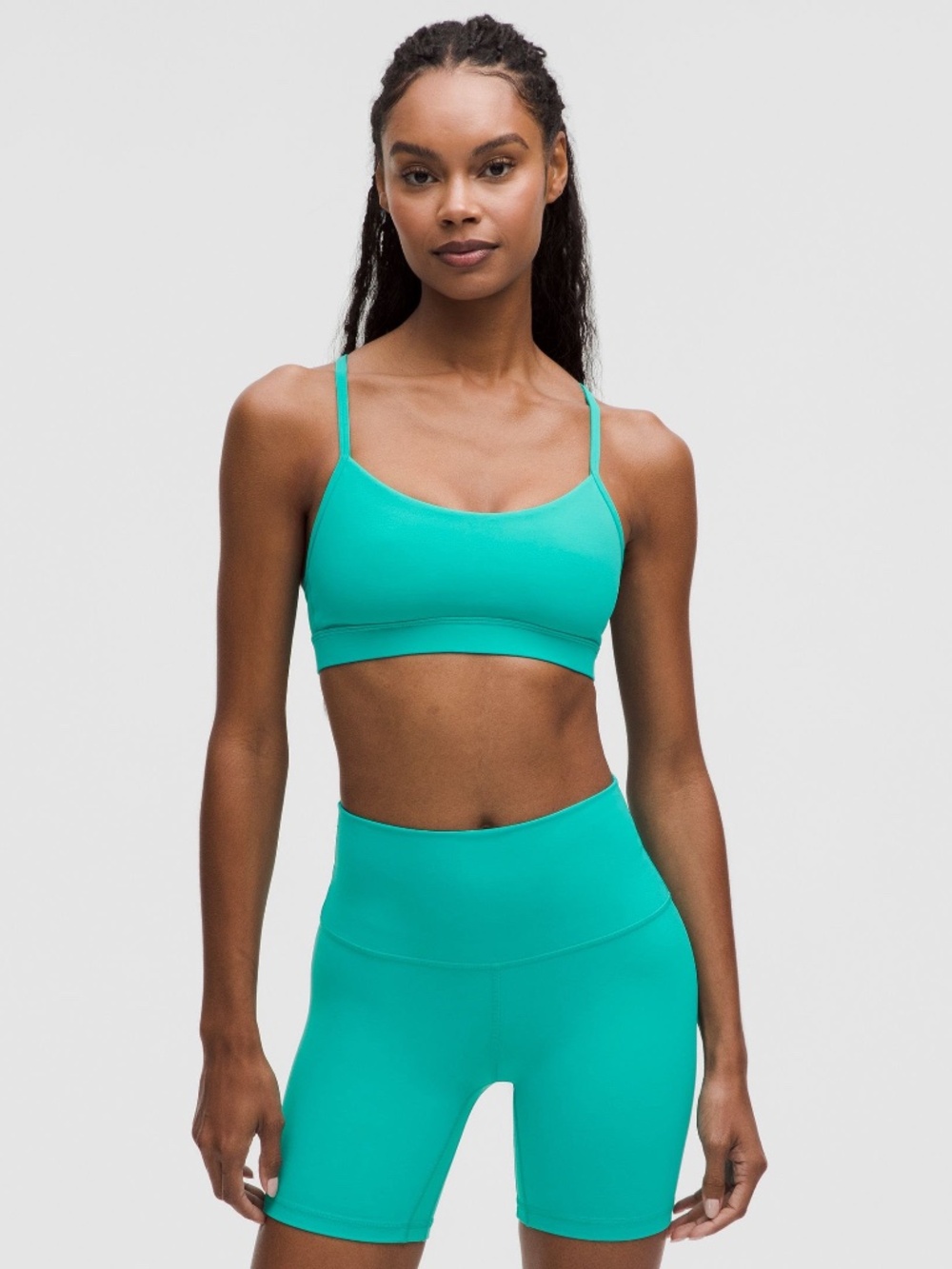 Lululemon Flow Y Nulu sports Bra size 8 NWOT Tropics Tone Teal